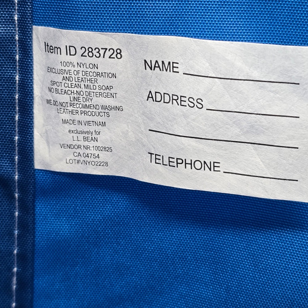 LL Bean Everyday Lightweight Tote Medium Nautical Blue Nylon Bag 283728 - Picture 5 of 14